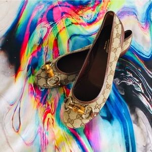 Gucci Bamboo Monogram Ballet Flats 9B